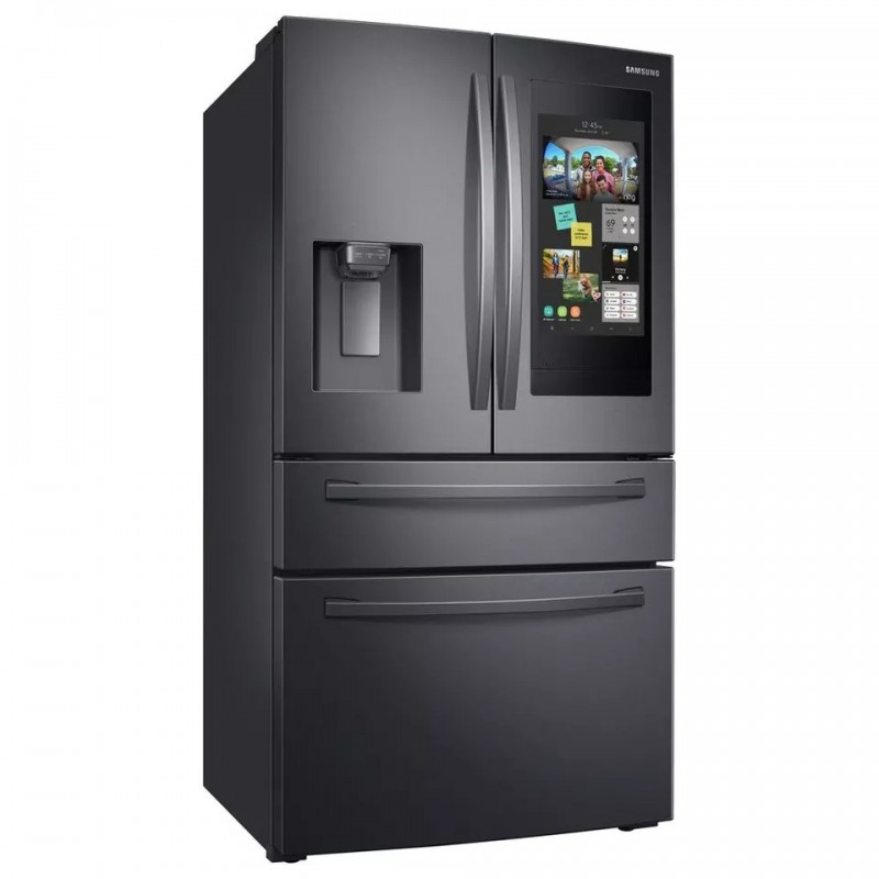 Samsung 28 Cu. Ft. 4-Door French Door Refrigerator With 21.5” Touch Screen Family Hub™ In Black Stainless Steel