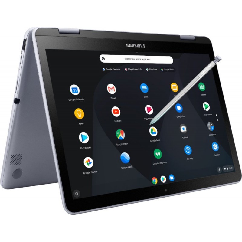 Samsung - Plus 2-in-1 12.2" Touch-Screen Chromebook - Intel Core m3 - 4GB Memory - 64GB eMMC Flash Memory - Stealth Silver