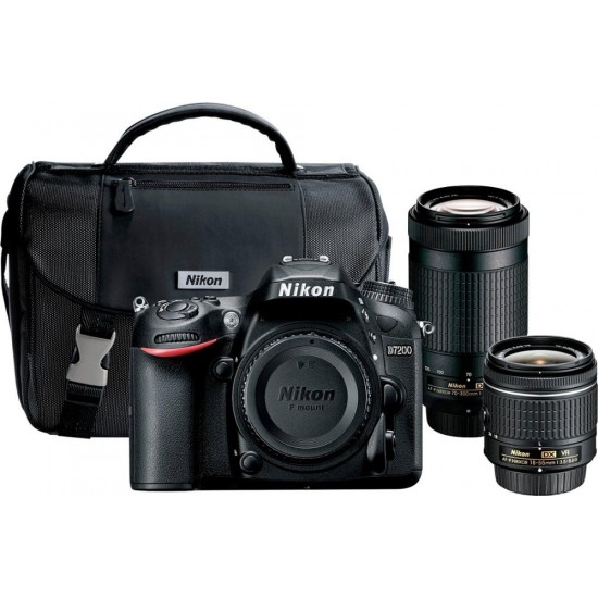 Nikon - D7200 DSLR Camera with 18-55mm and 70-300mm Lenses - Black
