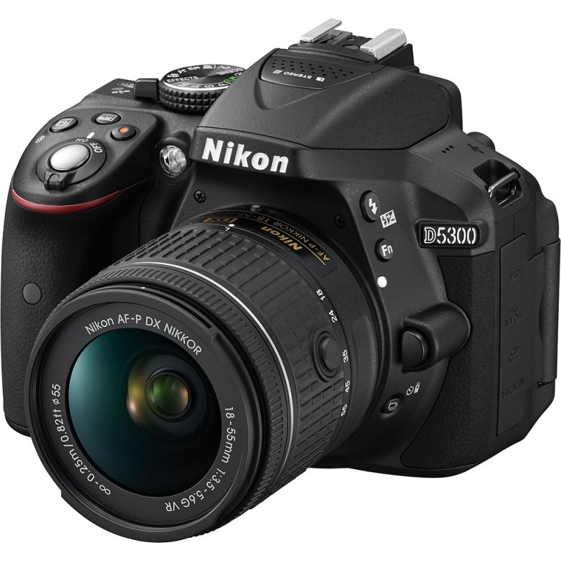 Nikon - D5300 DSLR Camera with AF-P VR DX 18-55mm and AP-P DX 70-300mm Lenses - Black