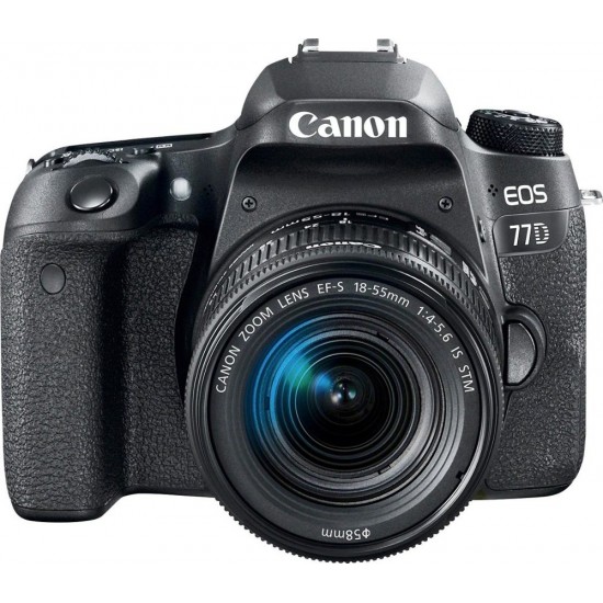 Canon - EOS 77D DSLR Camera with EF-S 18-55mm IS STM Lens - Black