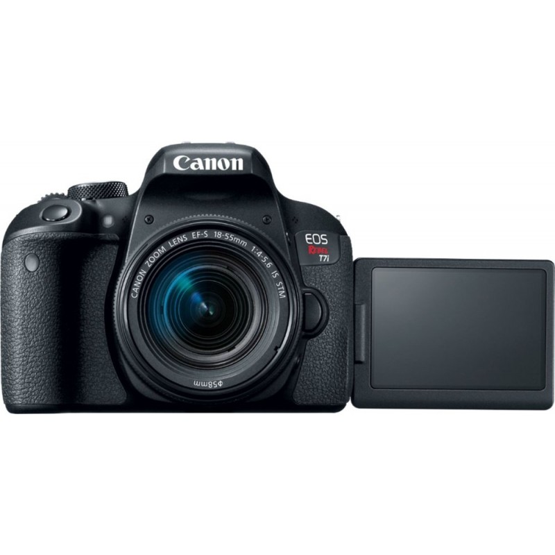 Canon - EOS Rebel T7i DSLR Camera with 18-55mm and 55-250mm Lenses - Black