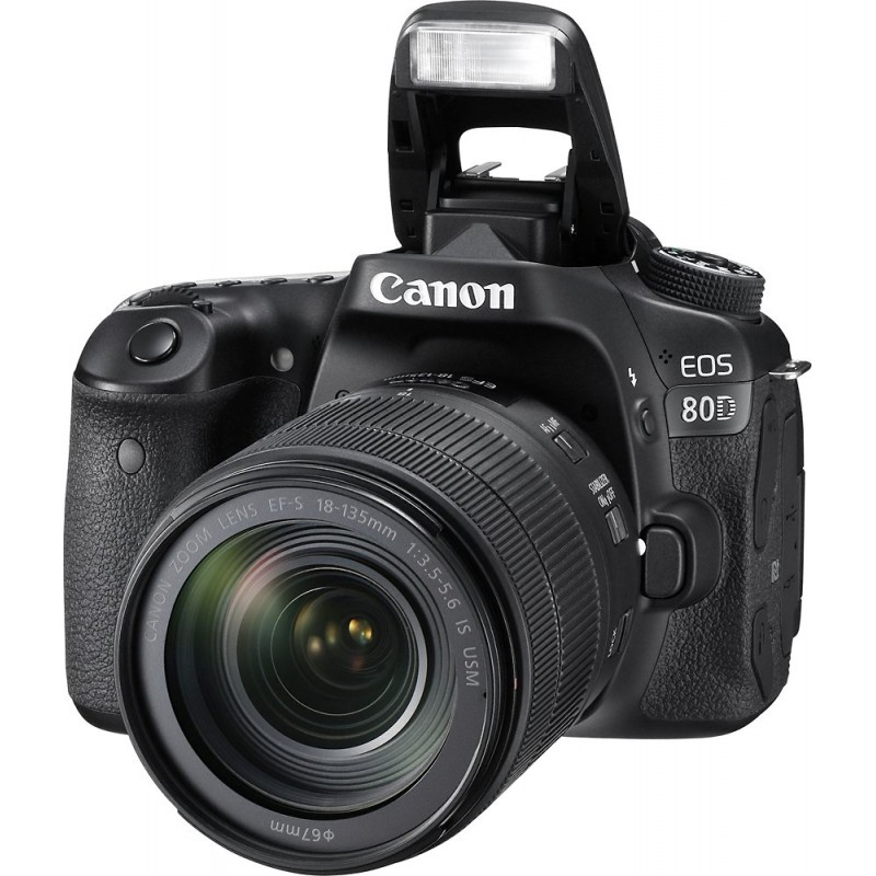 Canon - EOS 80D DSLR Camera with 18-135mm IS USM Lens - Black
