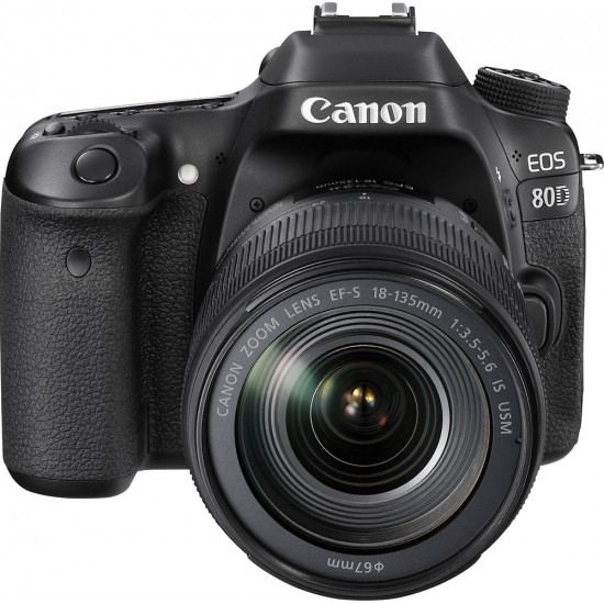 Canon - EOS 80D DSLR Camera with 18-135mm IS USM Lens - Black